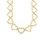 Olive Gold Tone Multiple Hearts Necklace