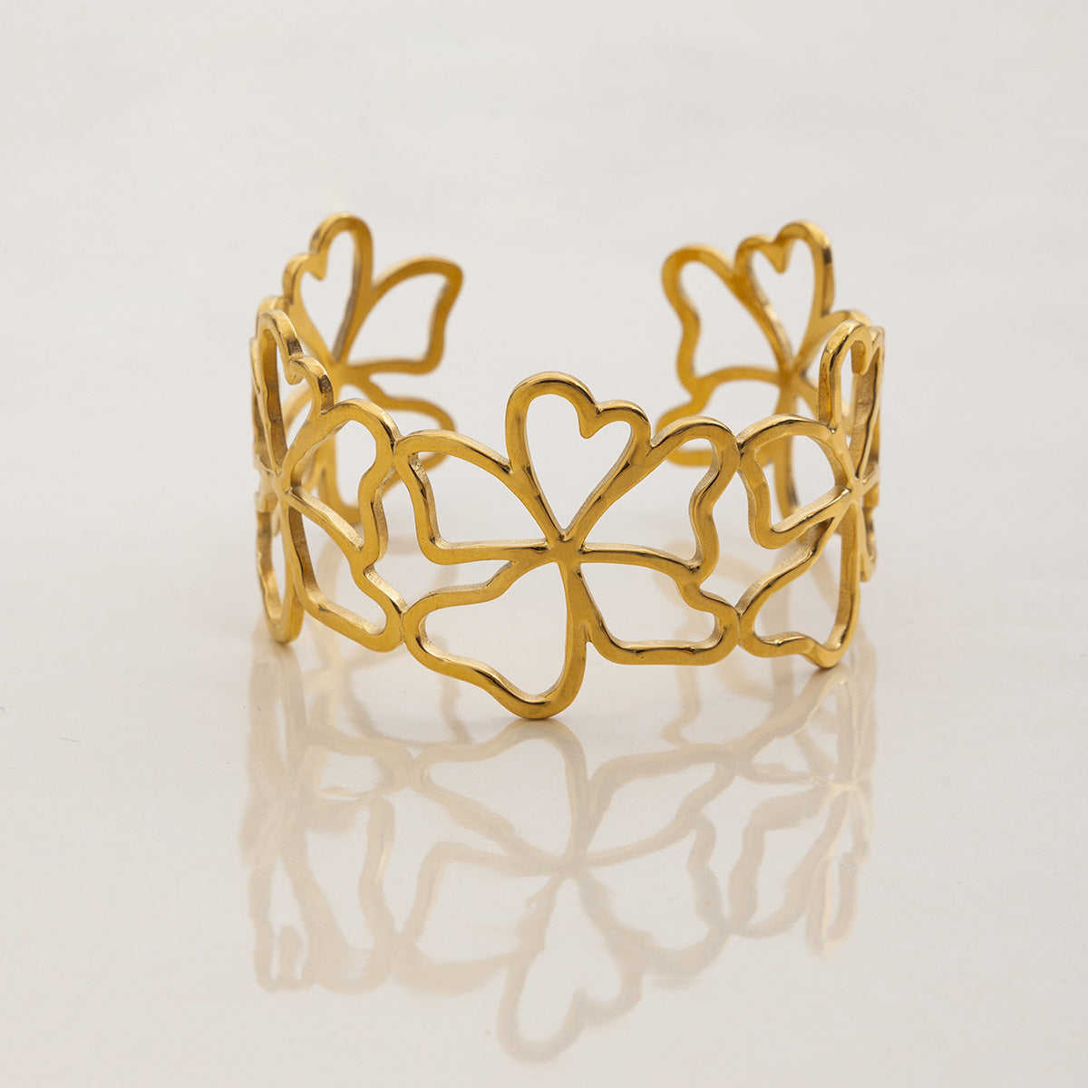 Alina Gold Tone Flower Bangle