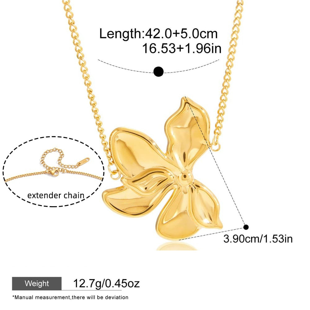 Olivia Gold Tone Flower Statement Necklace