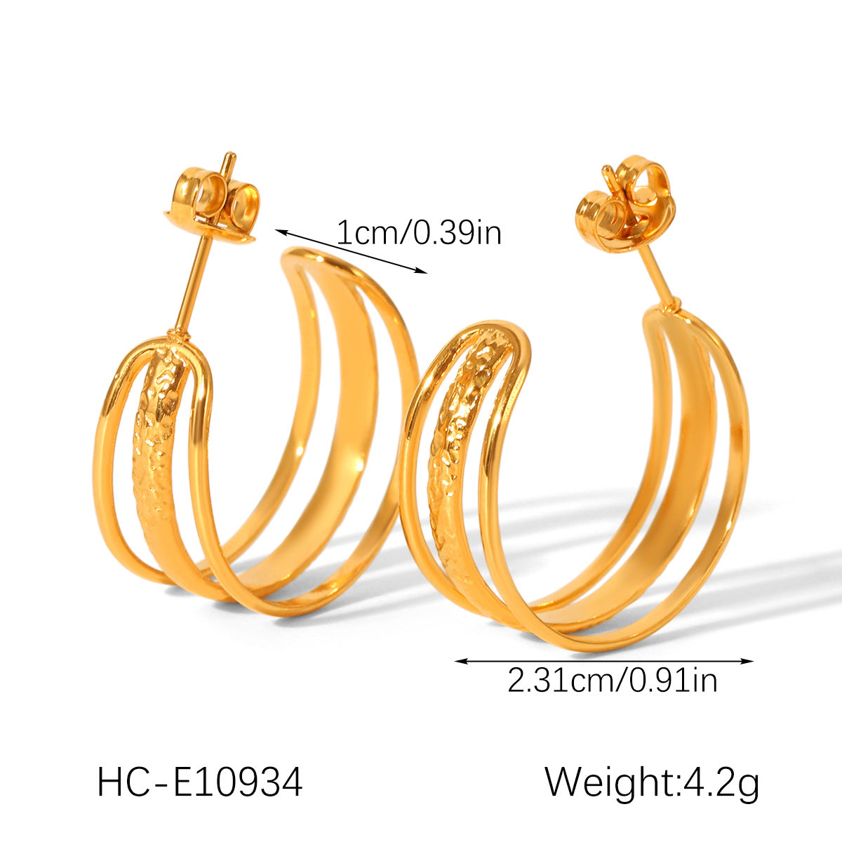 Anna Gold Tone Hoop Earrings