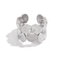 Scarlet Silver Tone Flower Ring