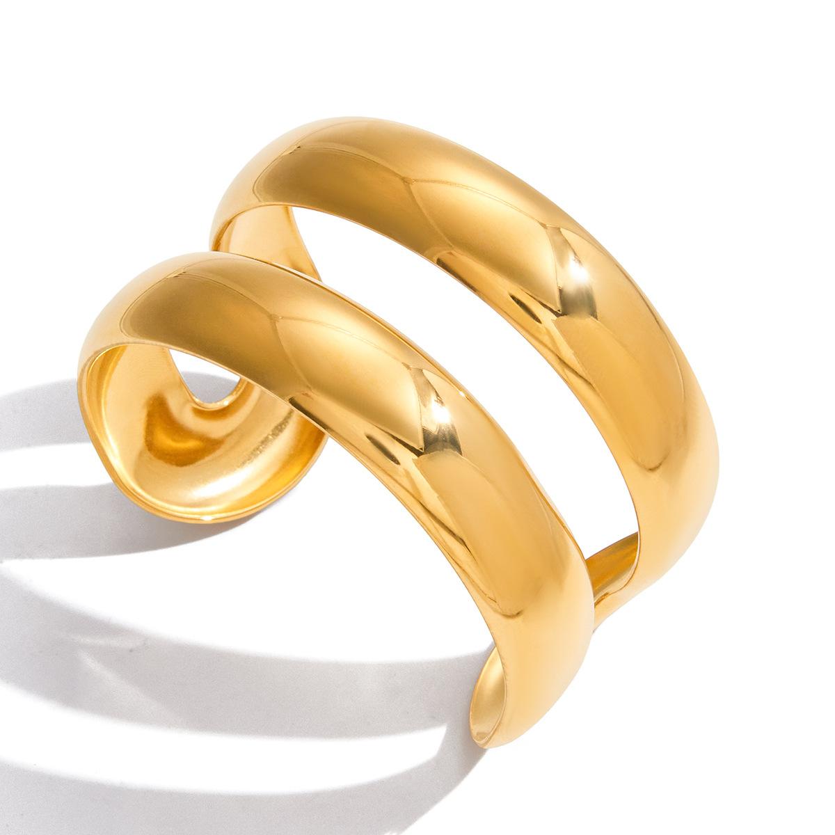 Jasmine Gold Tone Statement Cuff Bracelet
