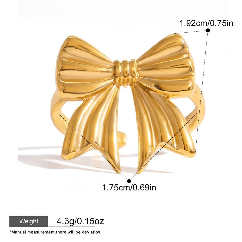Hannah Gold Tone Bow Knot Ring