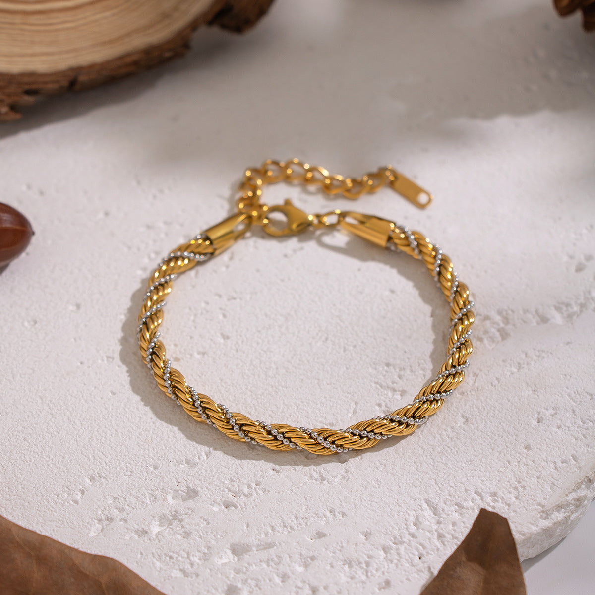Sara Two Tone Chain Bracelet - large size