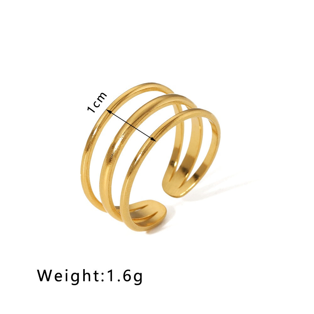 Elizabeth Gold Tone Layered Ring
