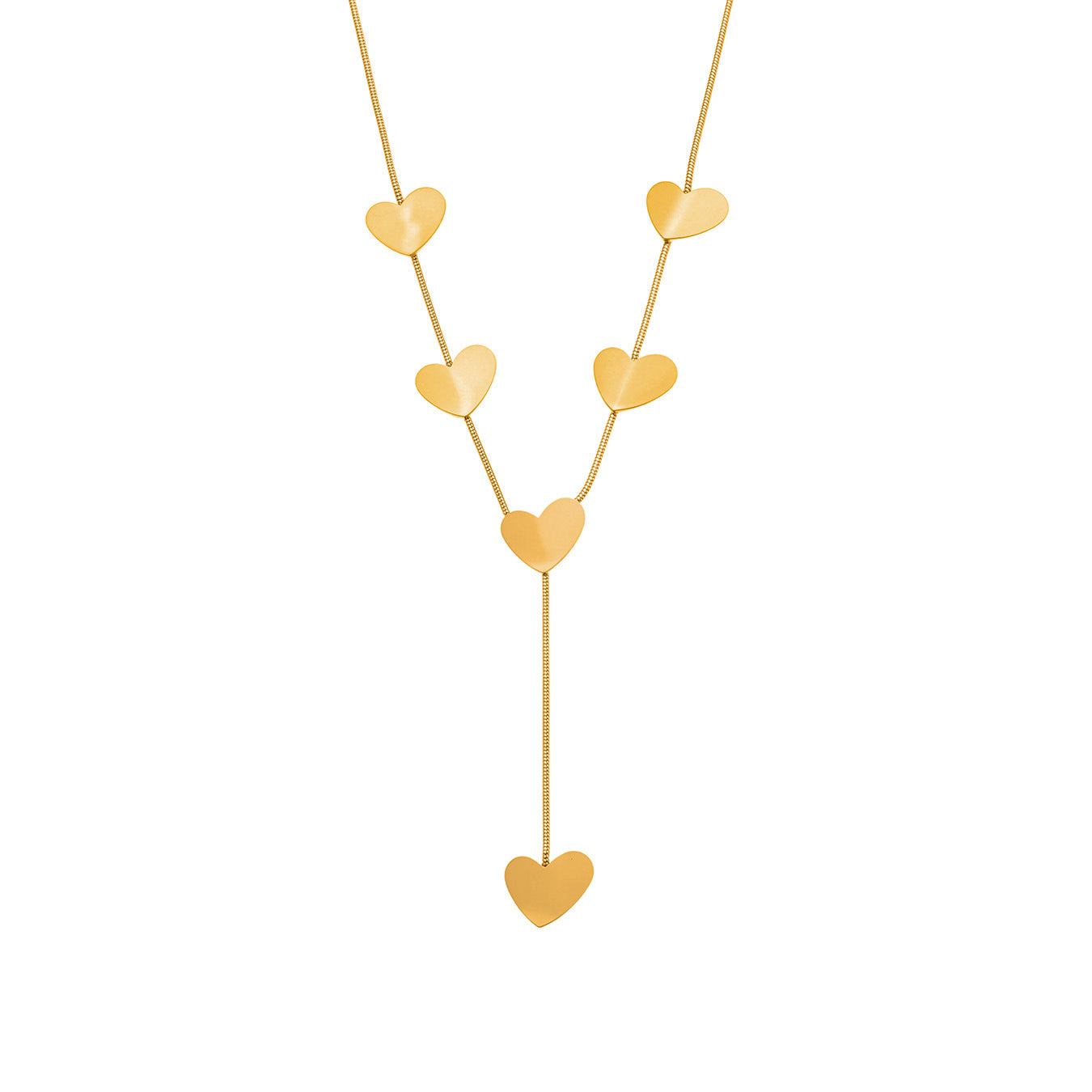 Margot Gold Tone Hearts Drop Necklace