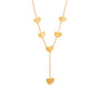 Margot Gold Tone Hearts Drop Necklace