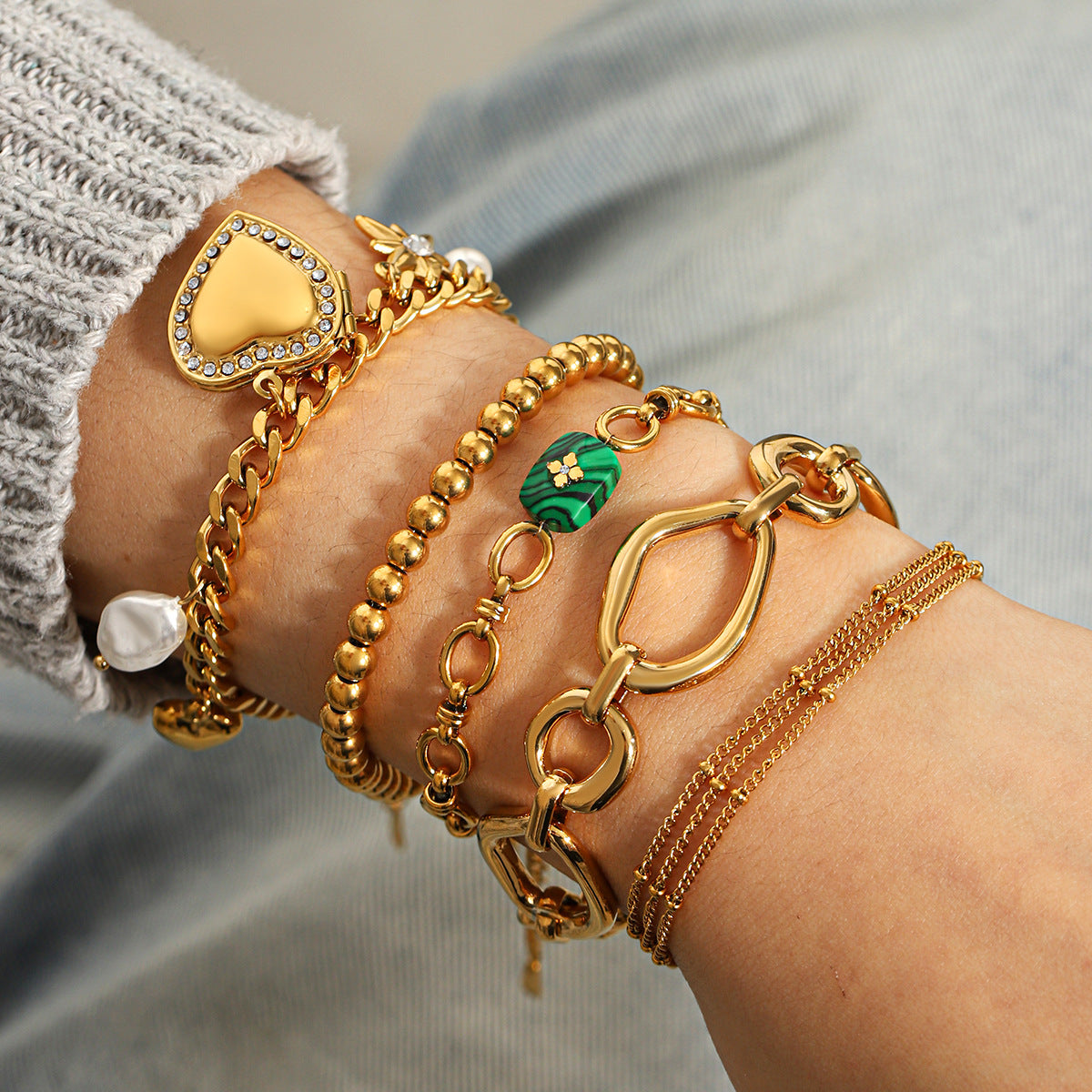 Stella Gold Tone Beads Bracelet