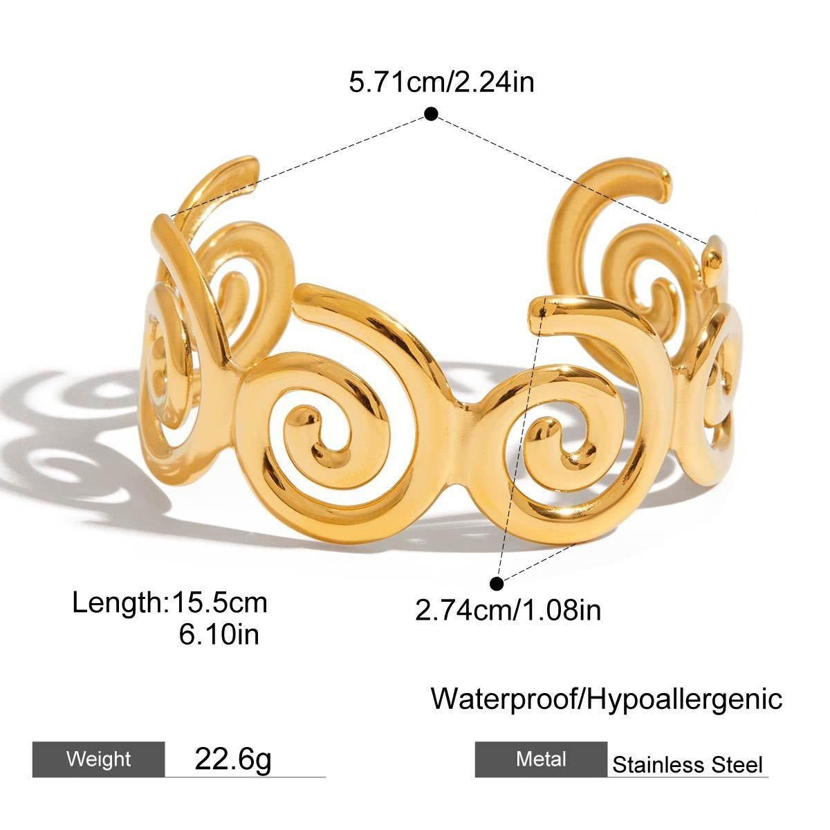 Scottie Gold Tone Spiral Bangle