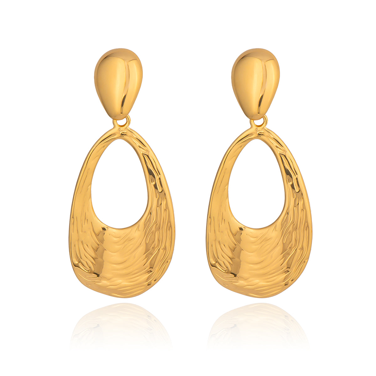 Paisley Gold Tone Drop Earrings