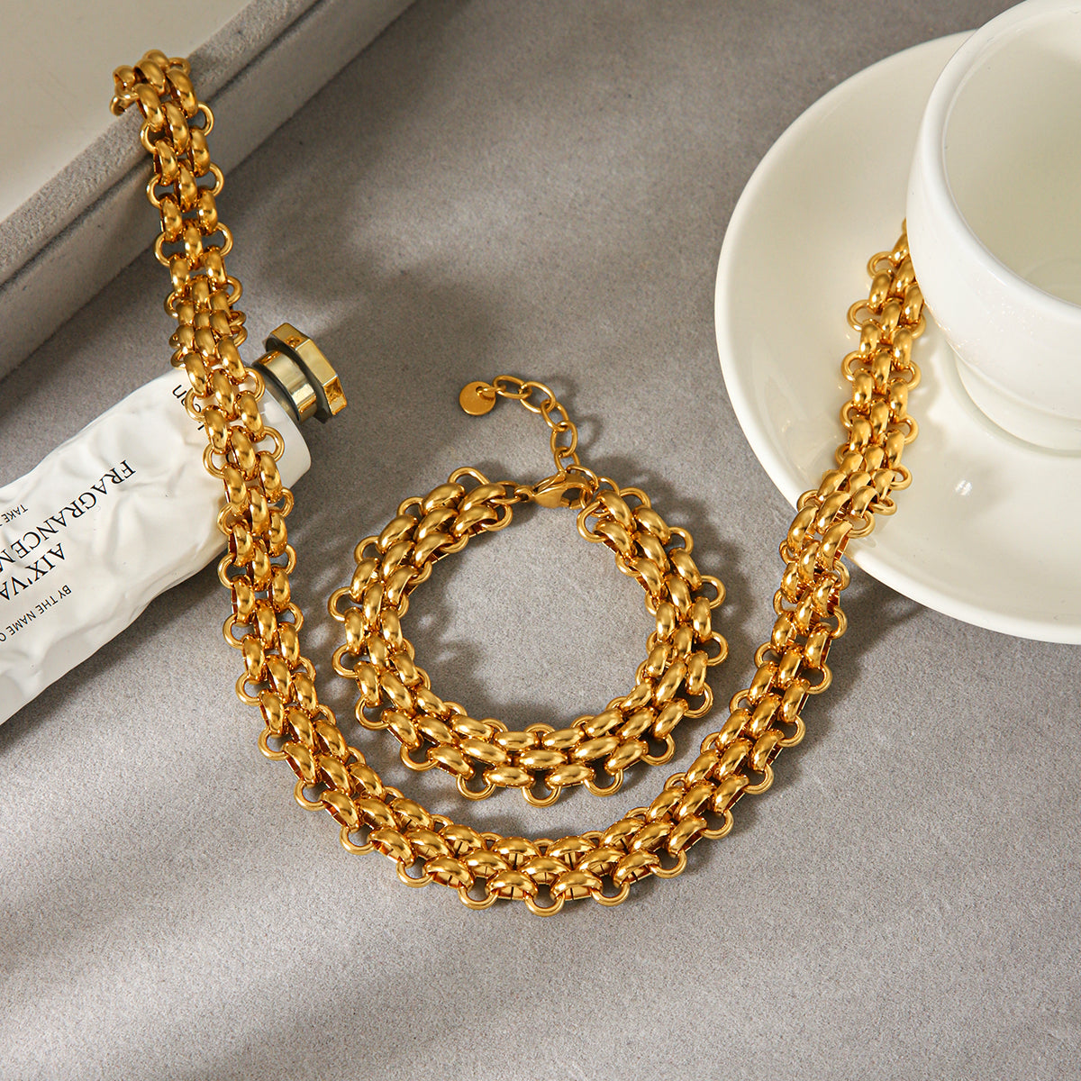 Lucy Gold Tone Chain Bracelet