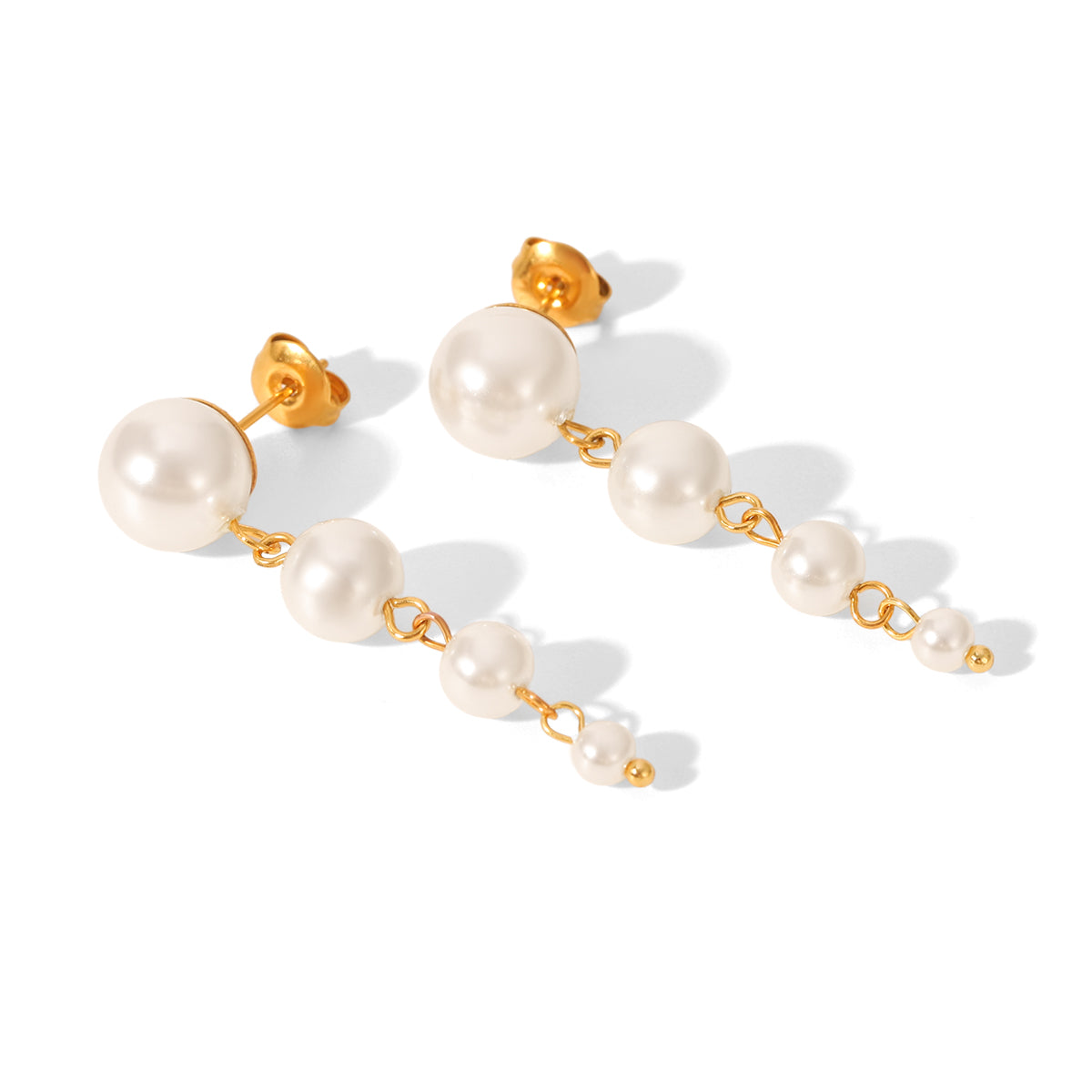 Zoey Gold Tone Pearl Drop Earrings