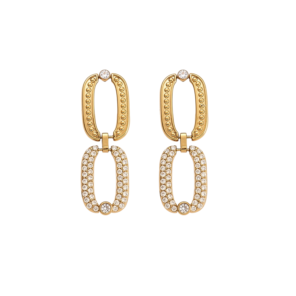 Phoebe Gold Tone Zircon Earrings