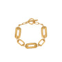 Amelia Gold Tone Hollowed Out Geometric Chain Bracelet