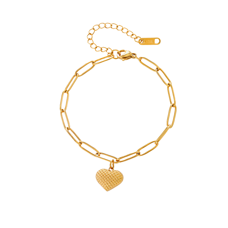 Ariella Gold Tone Heart Chain Bracelet