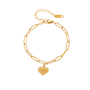 Ariella Gold Tone Heart Chain Bracelet