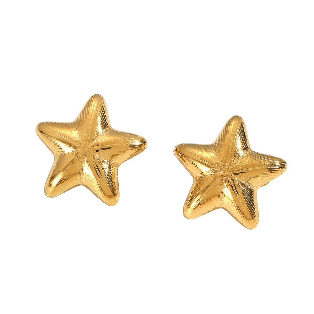 Athena Gold Tone Stars Earrings