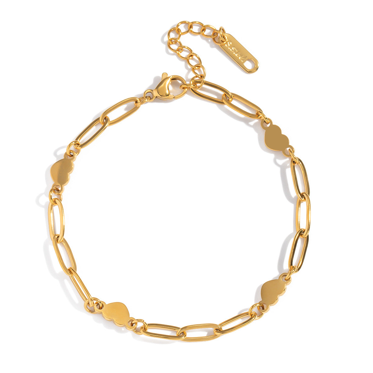 Arya Gold Tone Heart Chain Bracelet