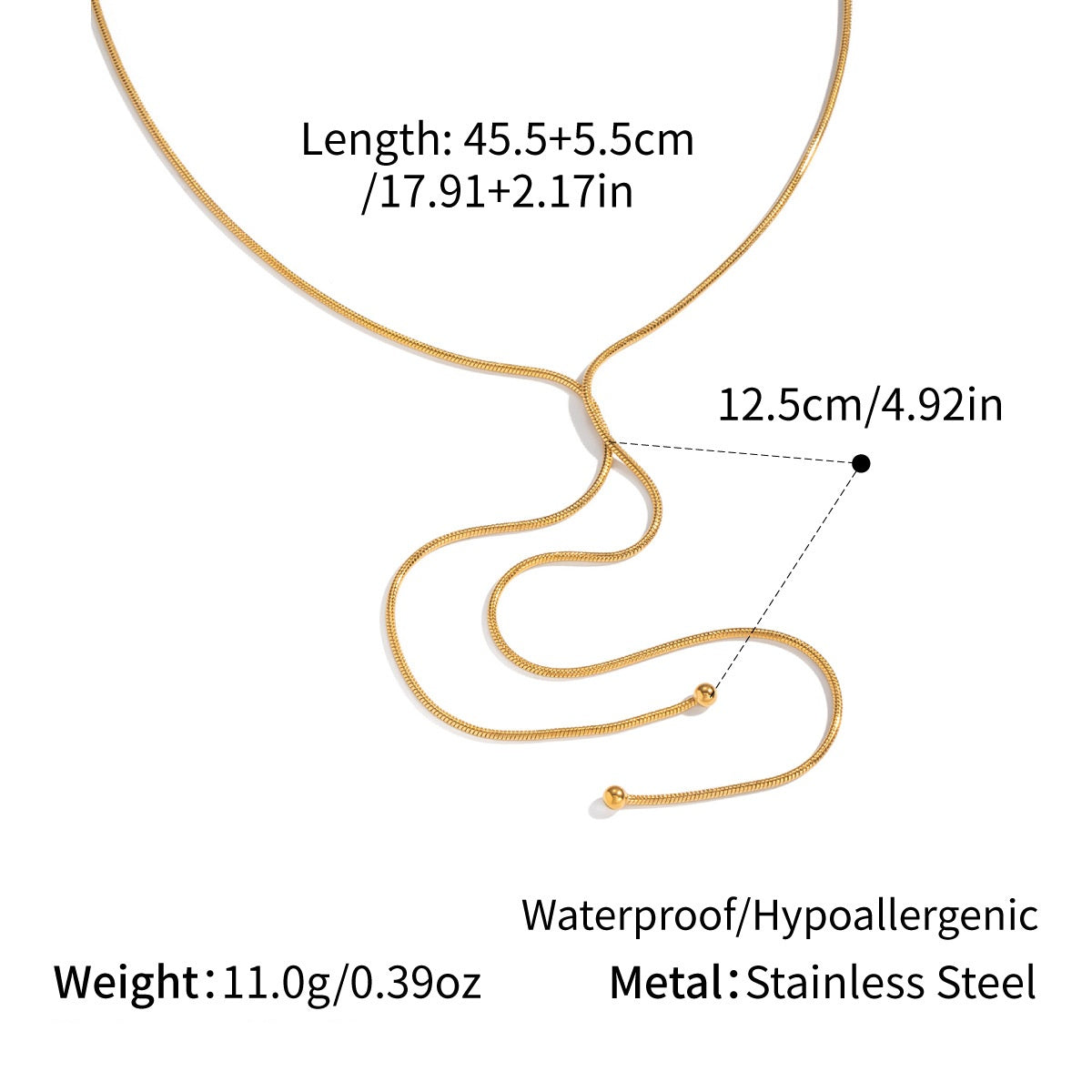 Aitana Gold Tone Drop Necklace