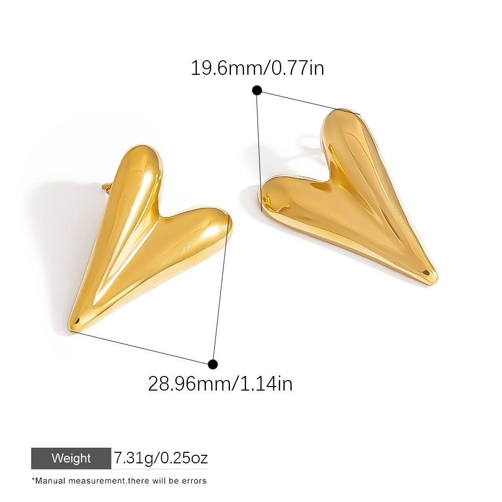 Mila Gold Tone Heart Earrings