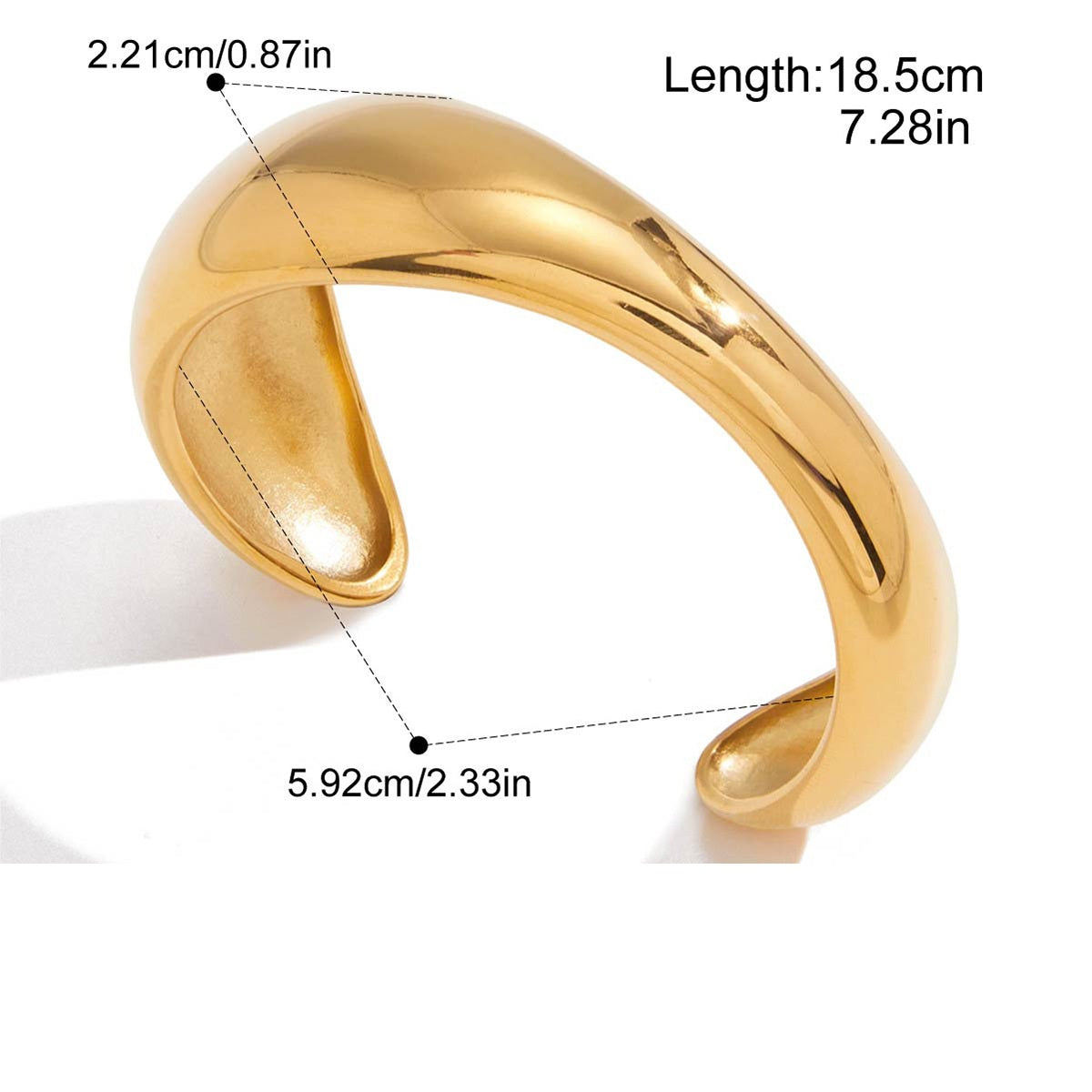 Kennedy Gold Tone Statement Cuff Bangle