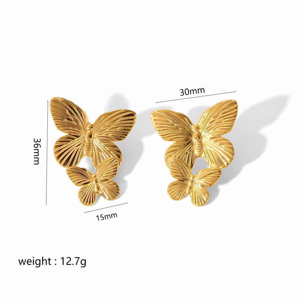 Ailani Gold Tone Butterfly Statement Earrings