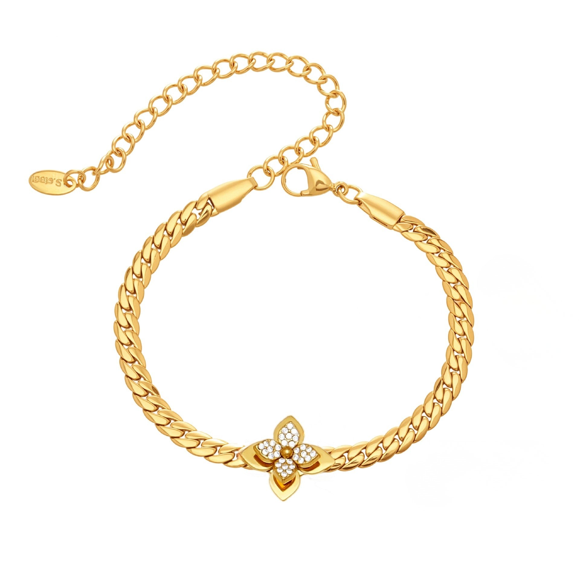 Maeve Mae Gold Tone Flower Zircon Bracelet