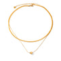 Ivy Gold Tone Layered Heart Necklace