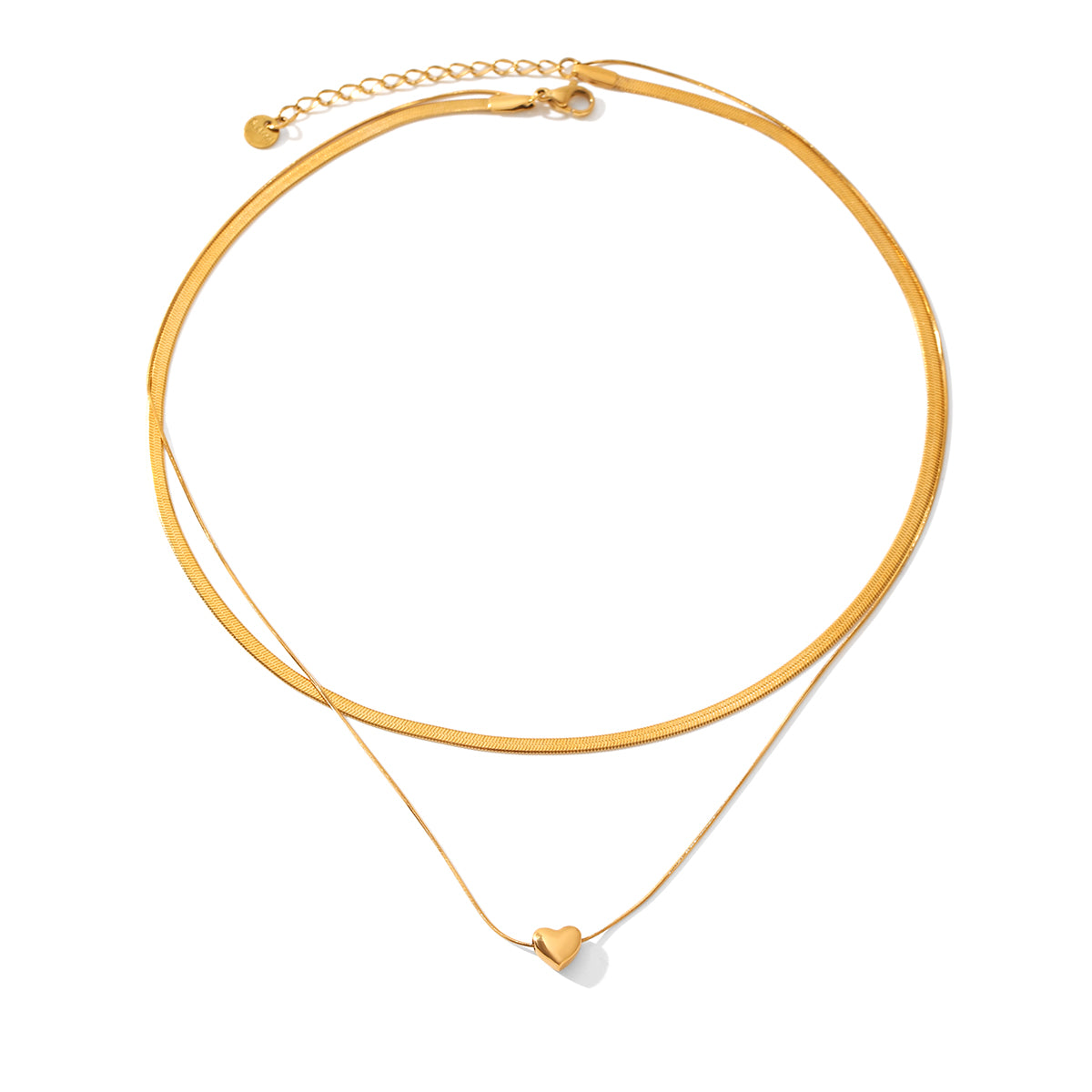 Ivy Gold Tone Layered Heart Necklace