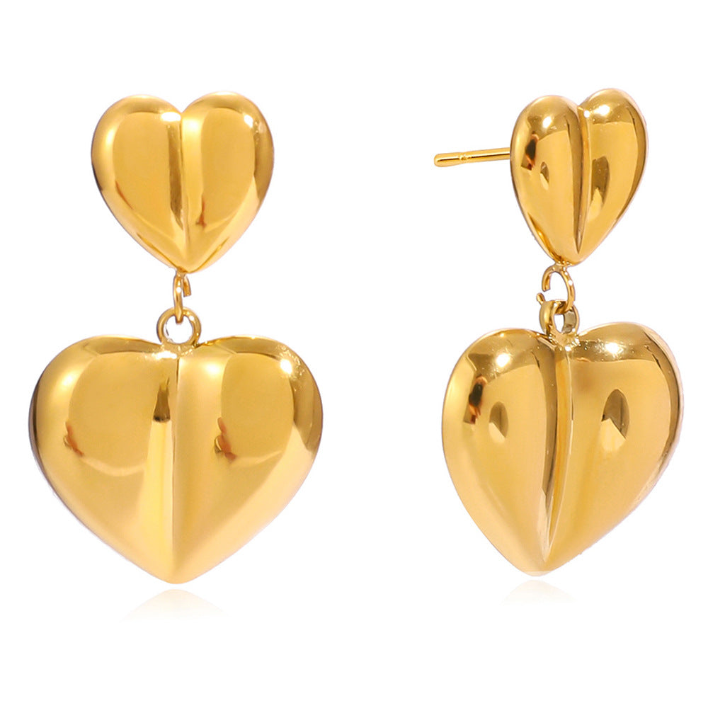 Nova Gold Tone Heart Drop Earrings