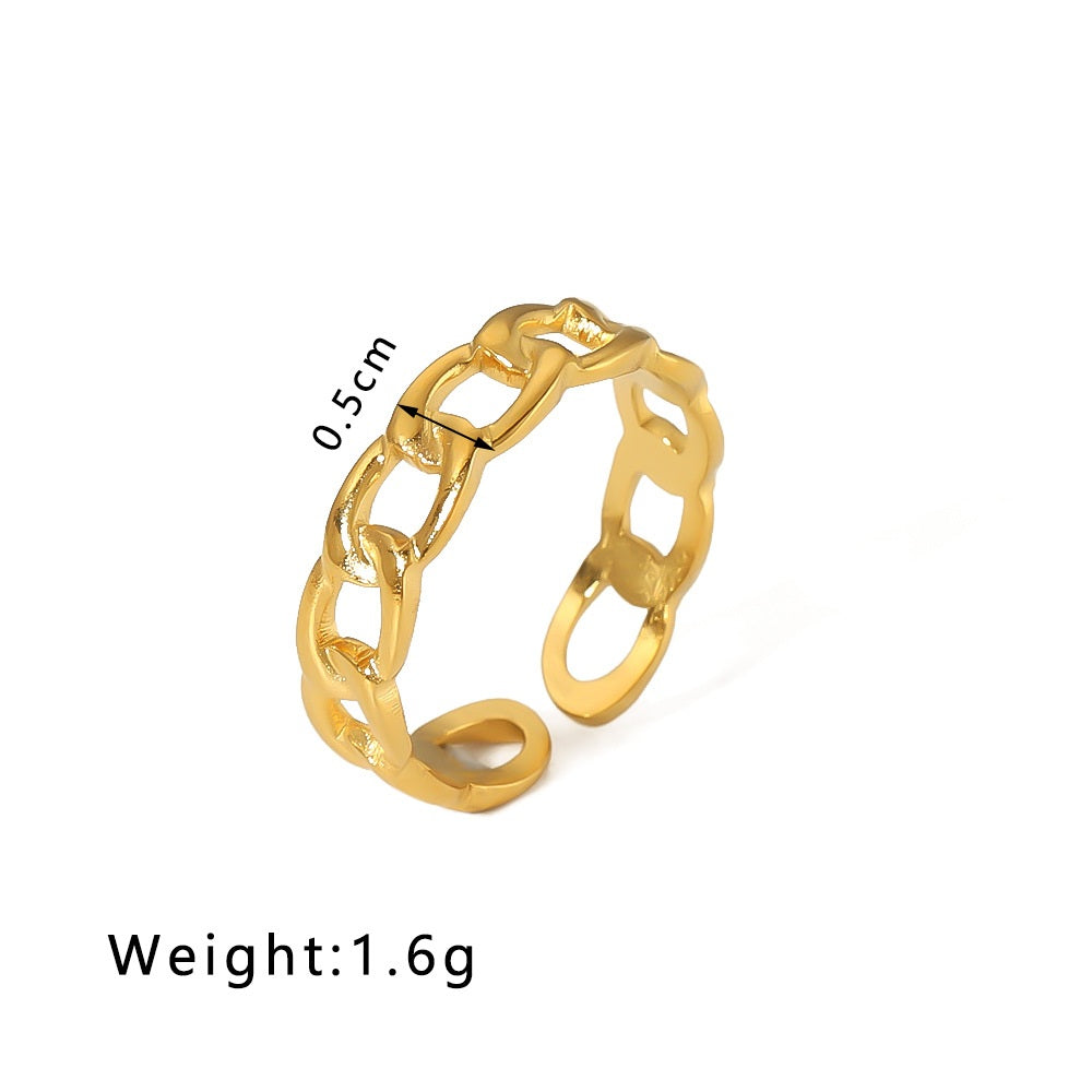 Hazel Gold Tone Chain Ring