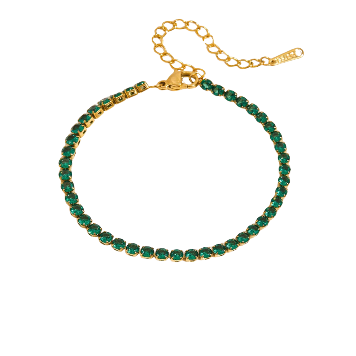 Elsie Gold Tone Green Zircon Bracelet
