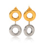 Amaya Two Tone Round Drop Earrings