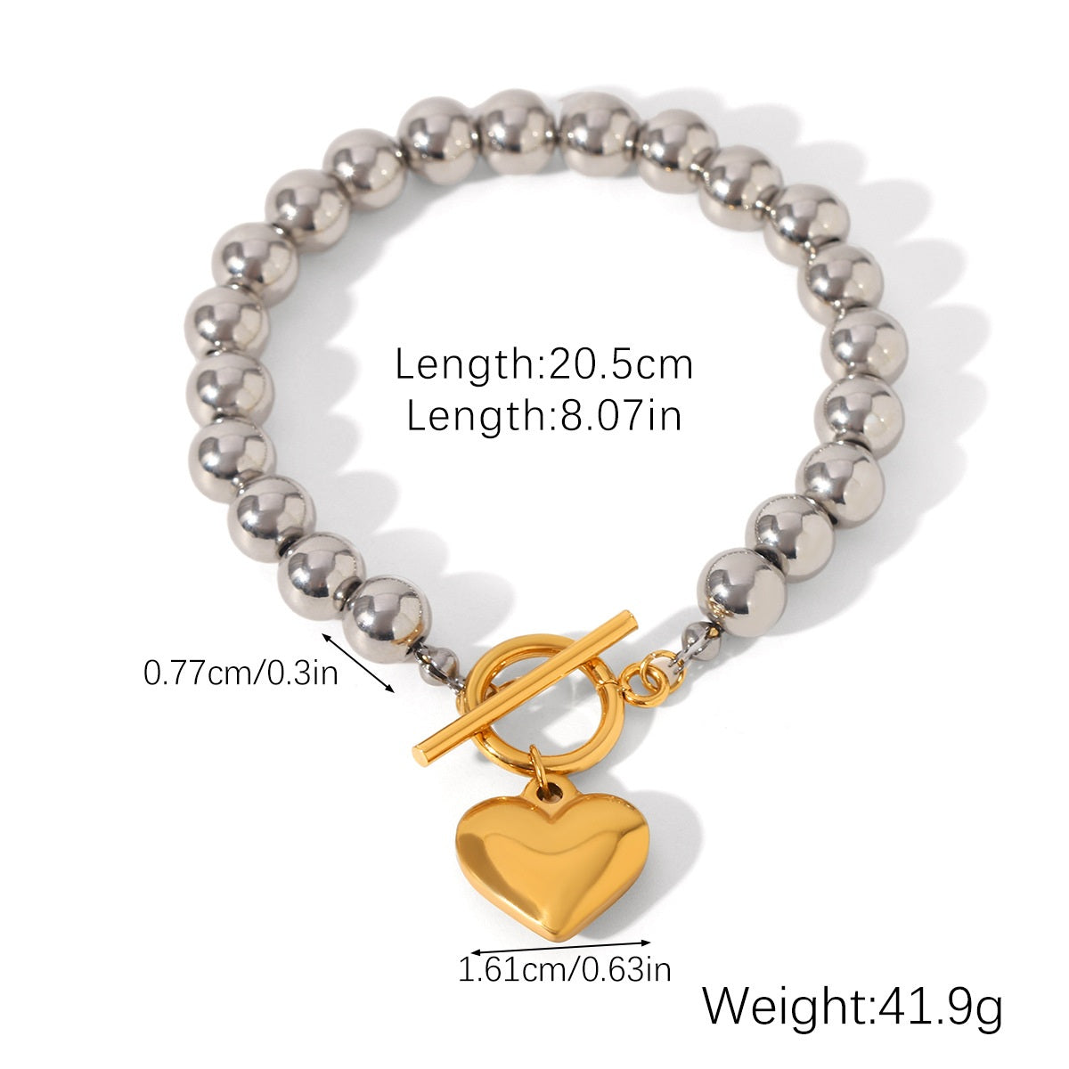 Lila Two Tone Heart Beads Bracelet
