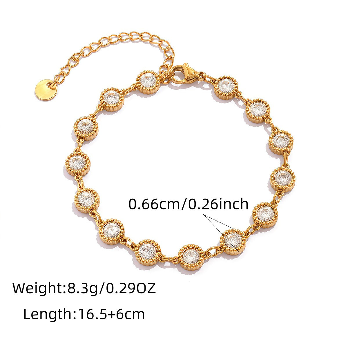 Breille Gold Tone Zircon Bracelet