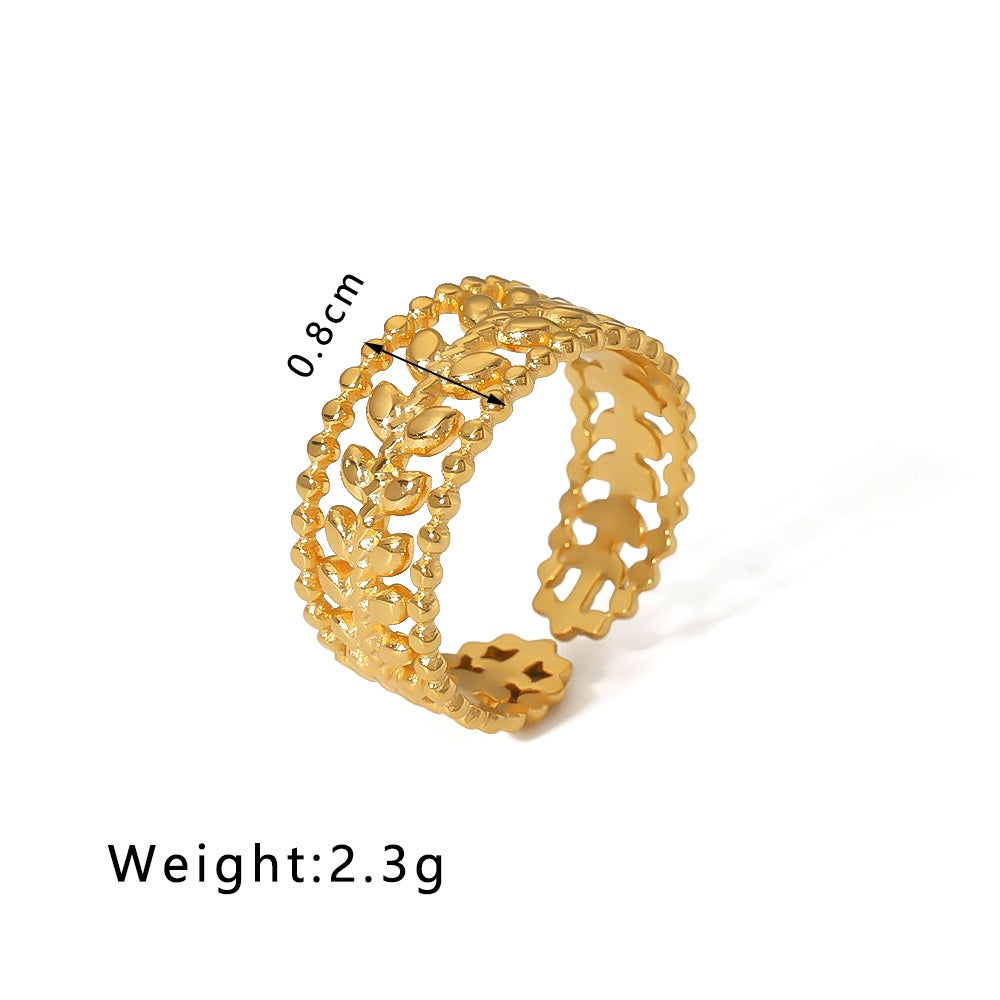 Chloe Gold Tone Leaves Ring