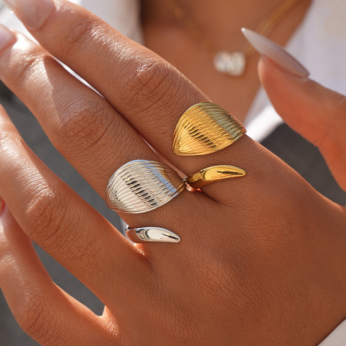 Autumn Silver Tone Ring