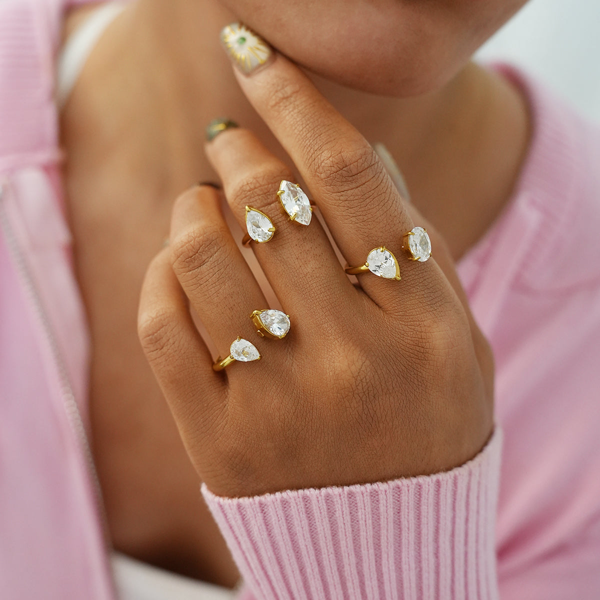 Audrey Mae Gold Tone Zircon Ring