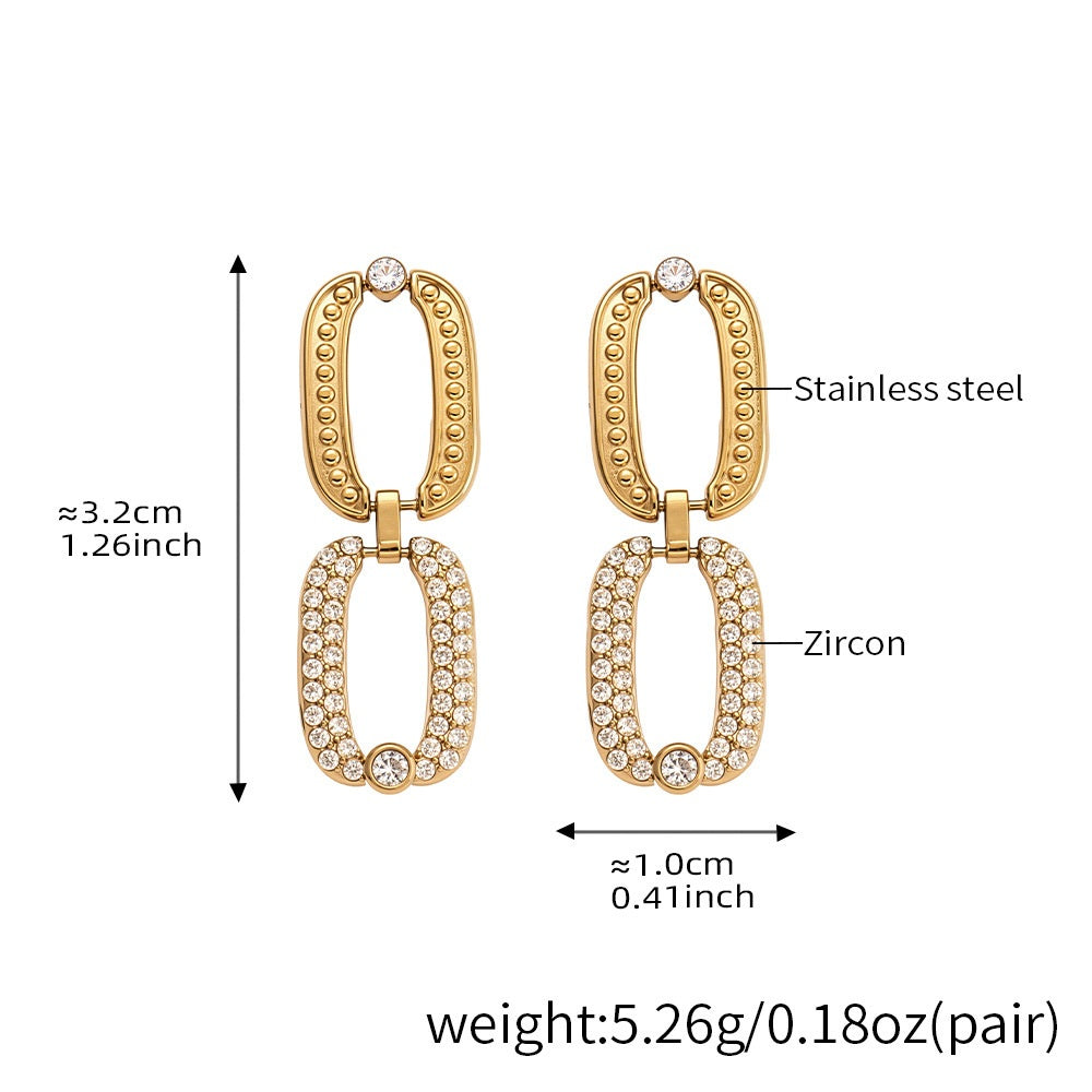Phoebe Gold Tone Zircon Earrings