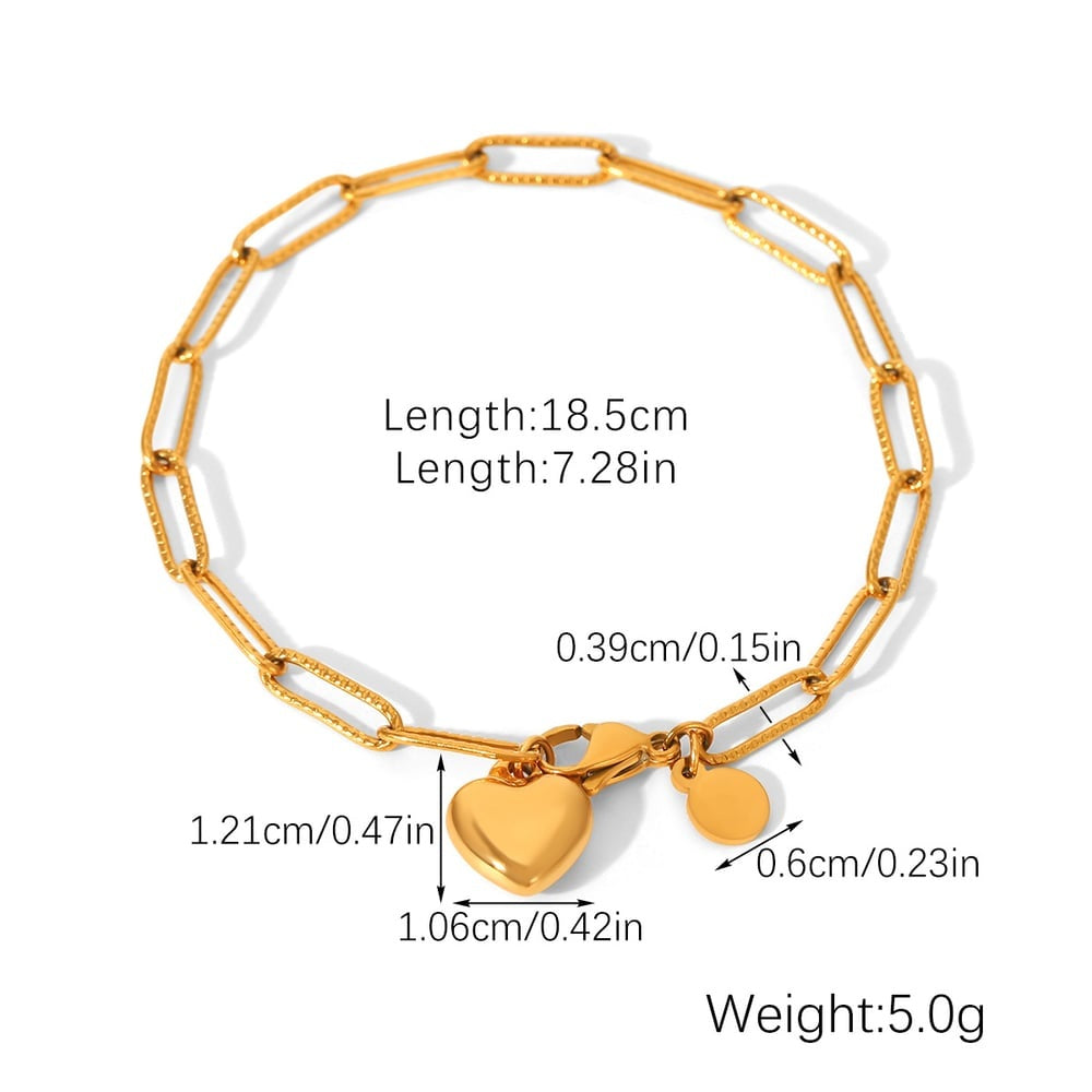Ella Gold Tone Heart Chain Bracelet