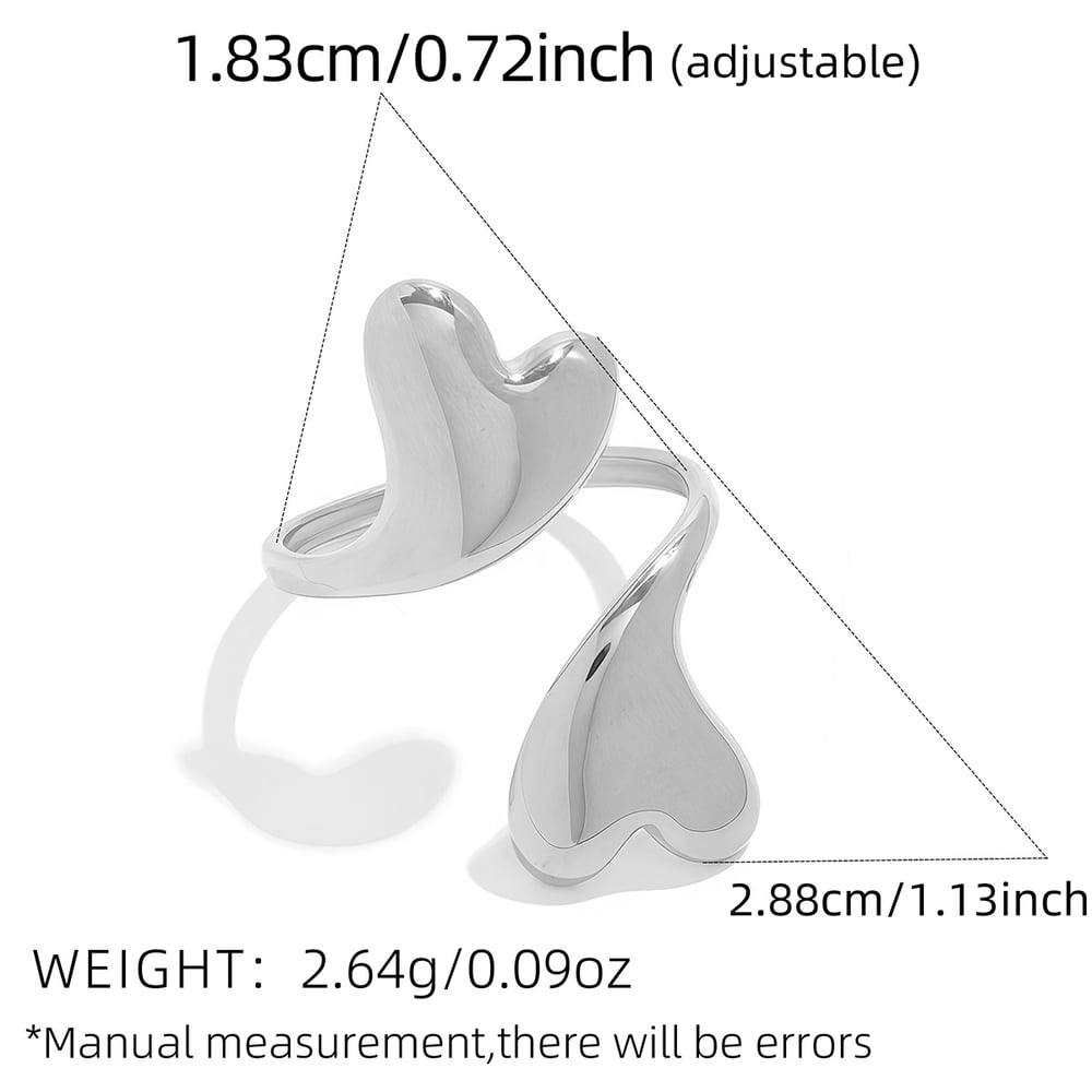 Lily Silver Tone Double Heart Ring