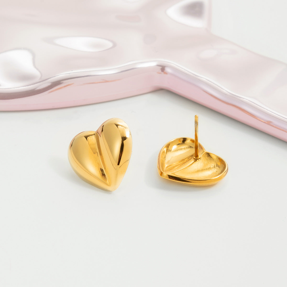 Nova Gold Tone Heart Stud Earrings