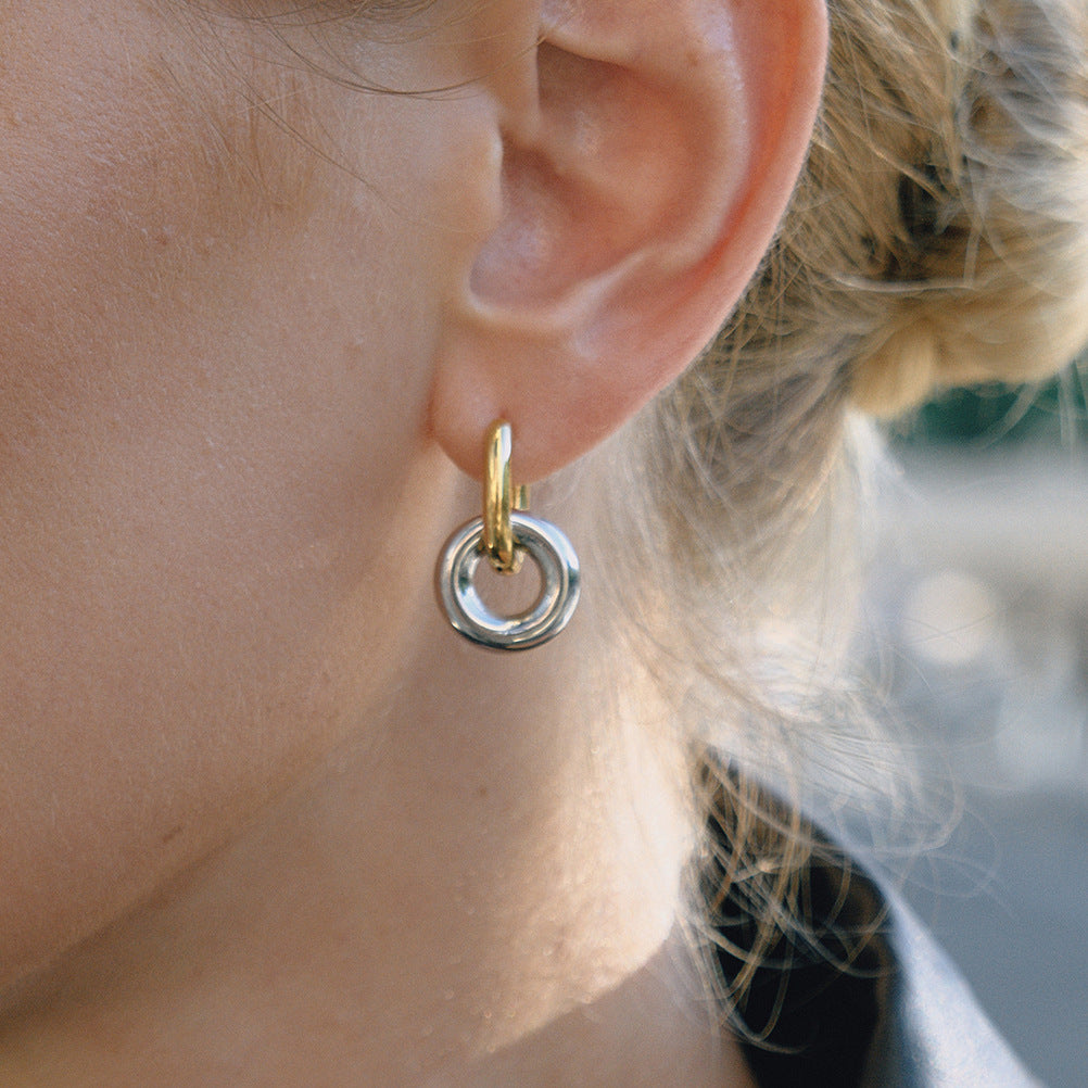 Sutton Two Tone Hoops Earrings