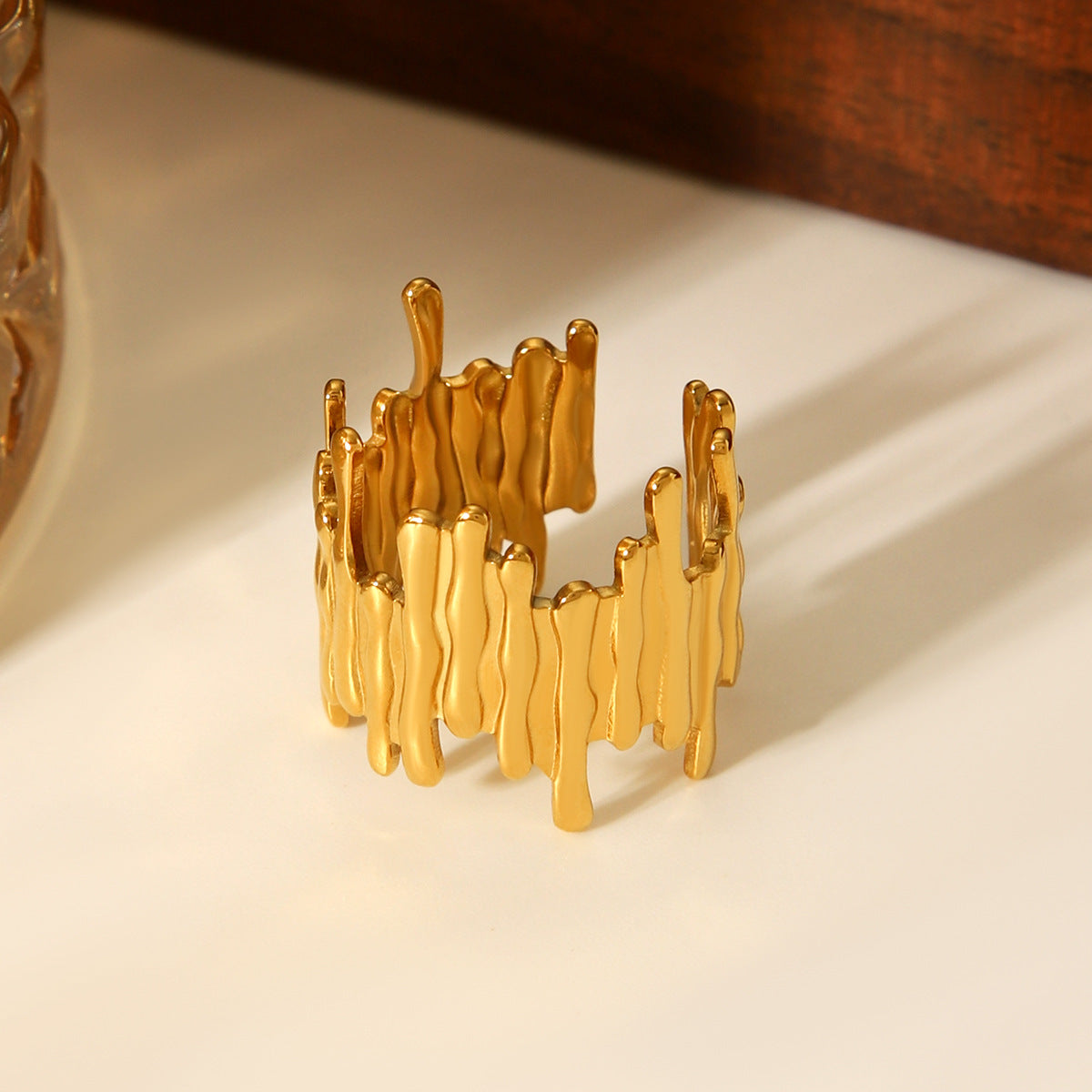 Sage Gold Tone Statement Ring