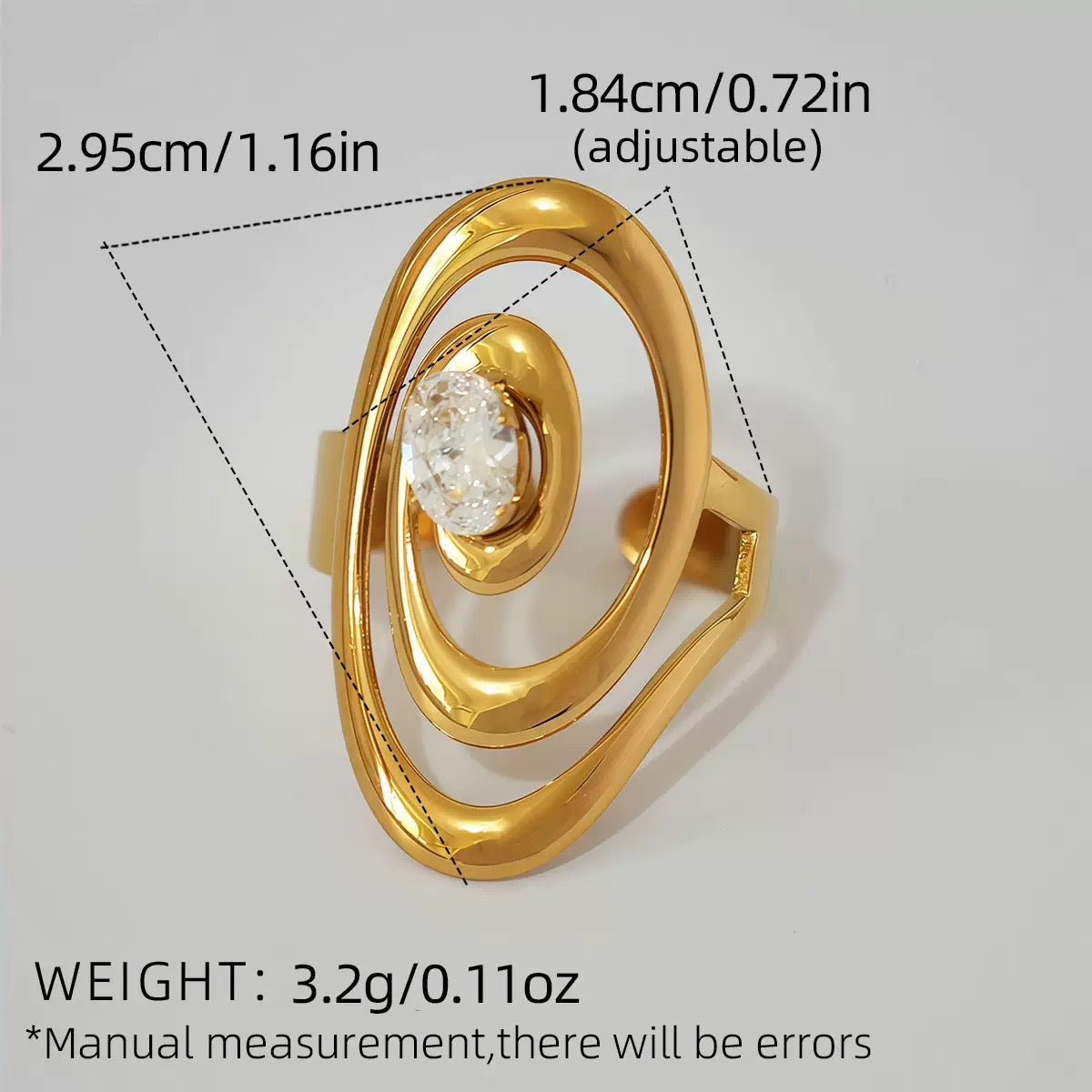 Cora Gold Tone Zircon Ring