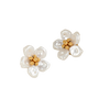 Millie Gold Tone White Flower Earrings