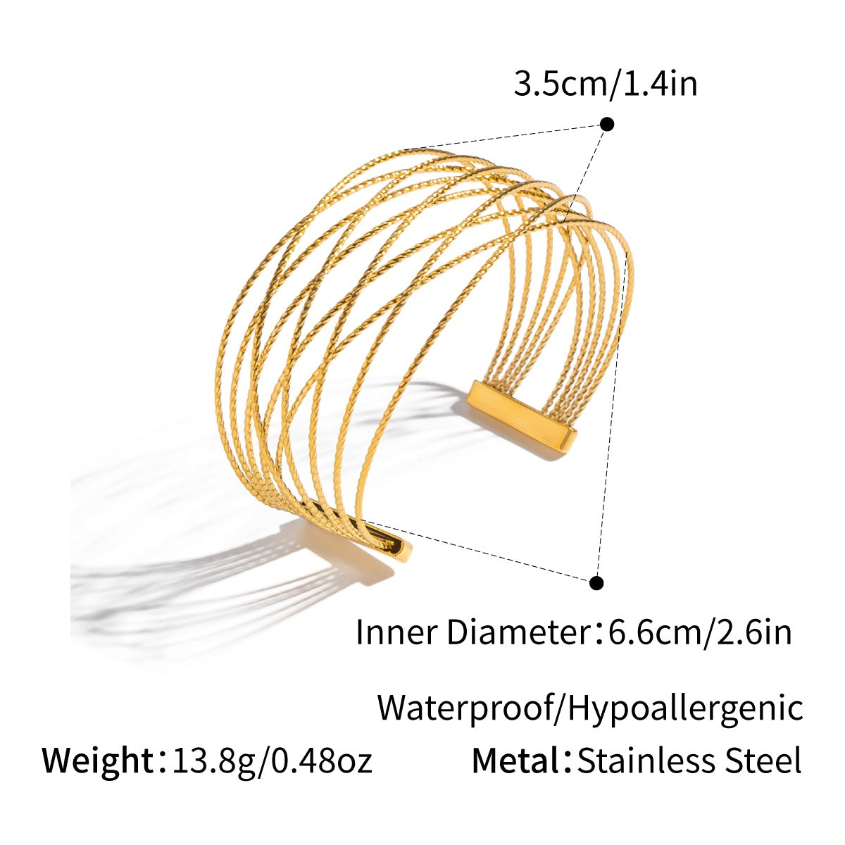 Emersyn Gold Tone Cuff Bracelet