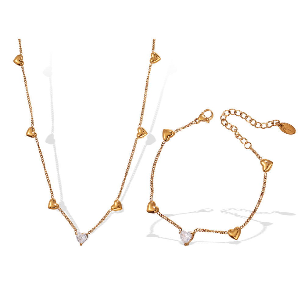 Piper Gold Tone Heart Zircon Bracelet