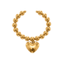 Tatum Gold Tone Beads Heart Cuff Bracelet