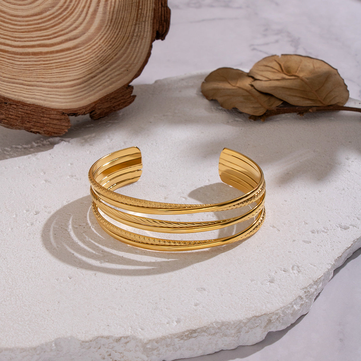 Sloane Gold Tone Cuff Bracelet
